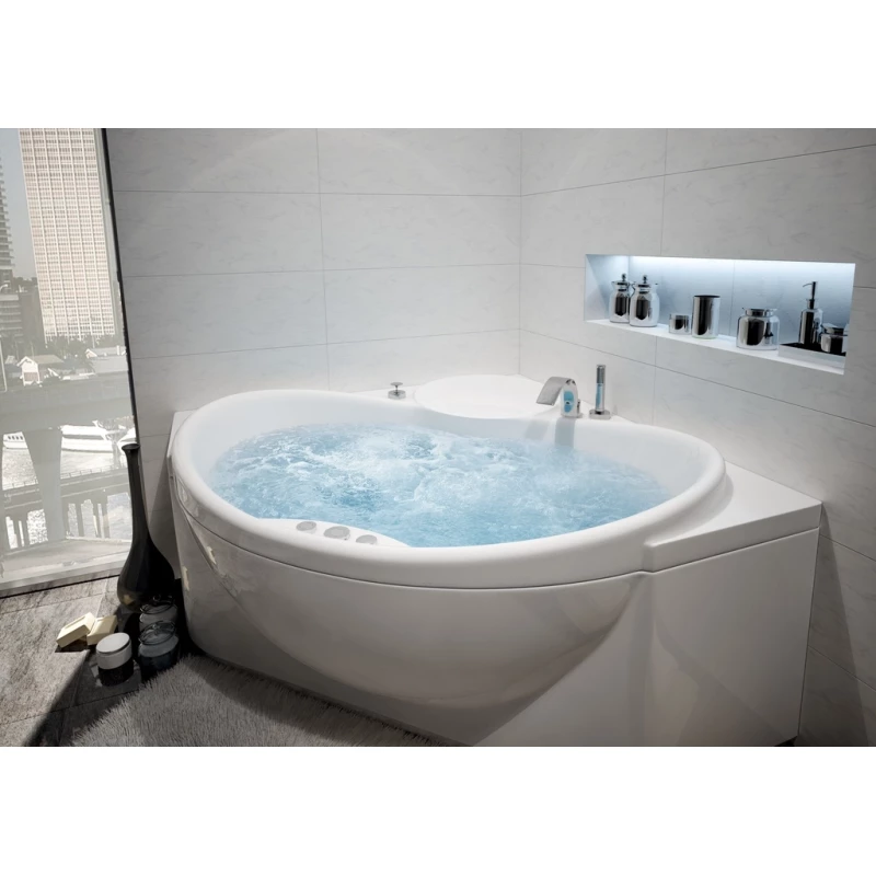 Акриловая гидромассажная ванна 150x150 см пневматическое управление стандартные форсунки Aquatek Эпсилон