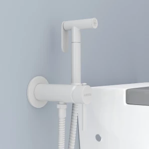 Изображение товара гигиенический душ avrora soft av8001w со смесителем, белый матовый