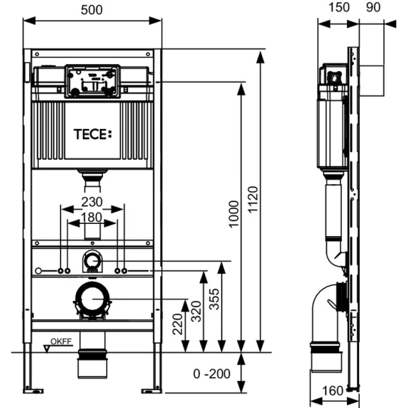 Комплект подвесной унитаз Villeroy & Boch Avento 5656HR01 + система инсталляции Tece 9300302 + 9240407