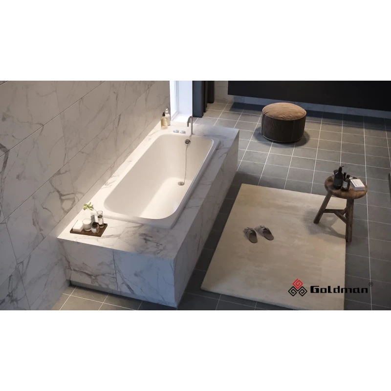 Чугунная ванна 170x75 см с отверстиями для ручек Goldman Comfort CF17075H