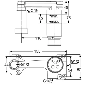 Изображение товара встраиваемый комплект для смесителя для раковины kludi ambienta 38243