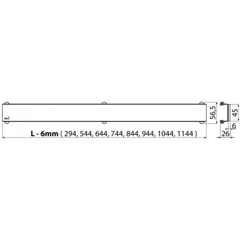 Душевой канал 1044 мм белый AlcaPlast APZ106 Glass APZ106-1050 + GL1200-1050