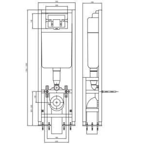 Изображение товара монтажный элемент для подвесного унитаза, 110 мм vidima w371267