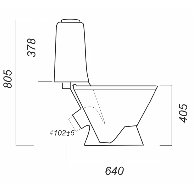 Унитаз-компакт с сиденьем термопласт металлические крепления Sanita Самарский люкс SMRSACC01060711