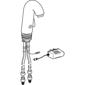 Изображение товара сенсорный смеситель для раковины сенсорный смеситель  geberit тип 60, питание от сети, с миксером и ручкой 115.722.21.1
