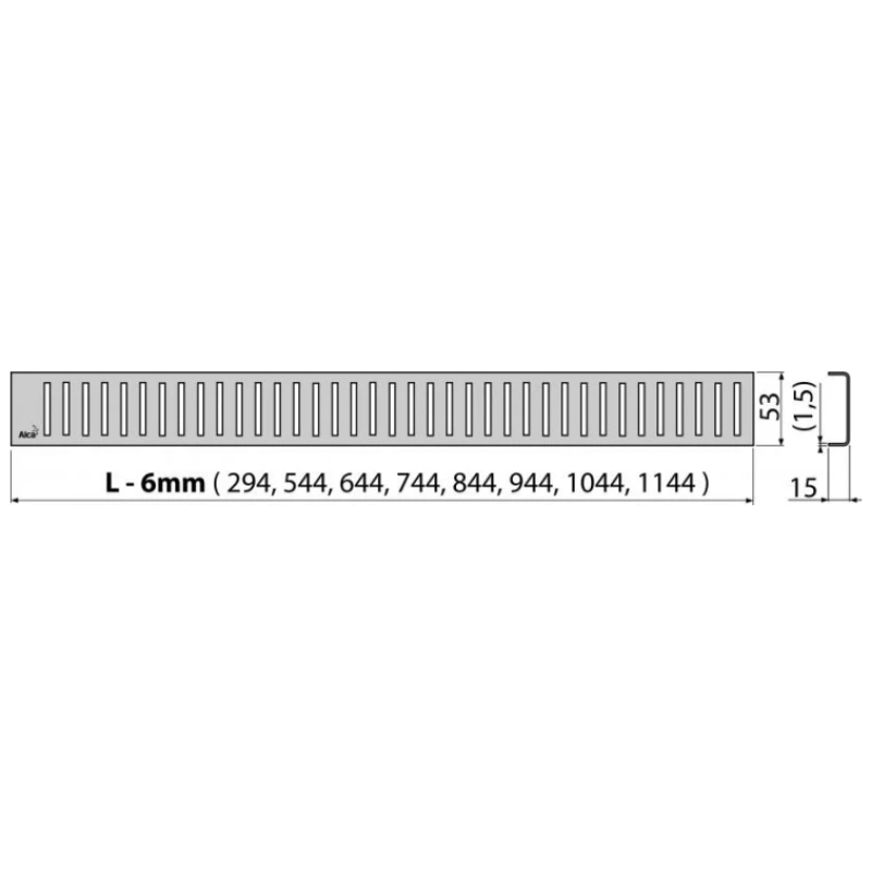 Душевой канал 1144 мм глянцевый хром AlcaPlast APZ1001 Pure APZ1001-1150 + PURE-1150L