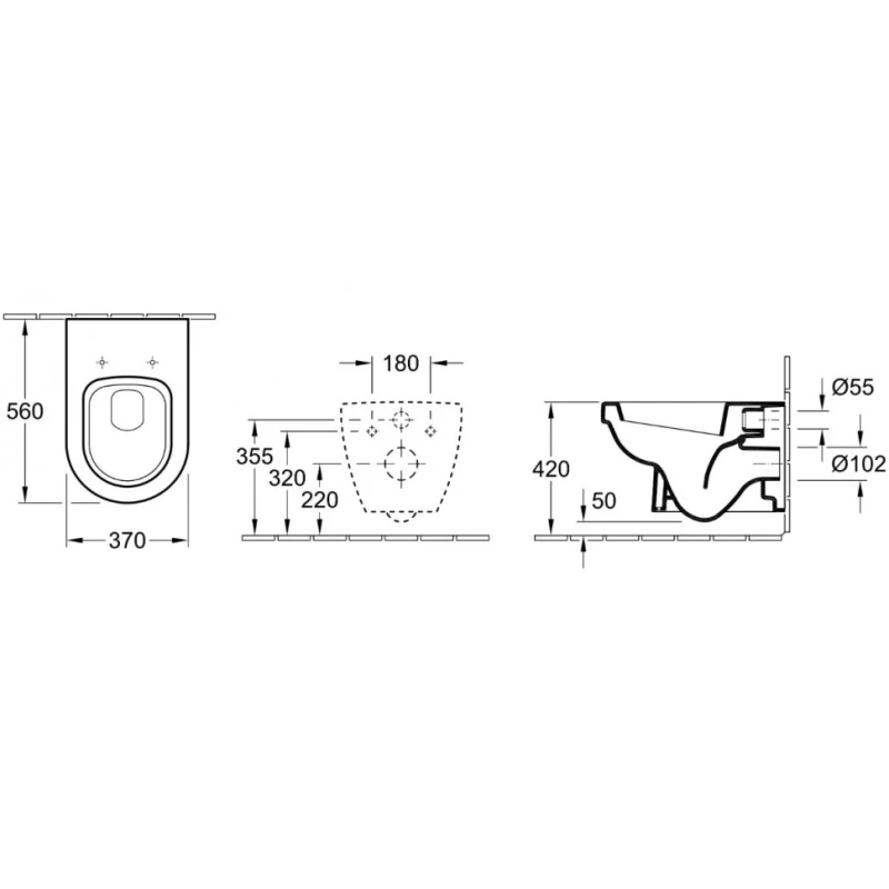 Комплект подвесной унитаз Villeroy & Boch Omnia Architectura 567410R1 + 98M9C101 + система инсталляции Tece 9300302 + 9240407