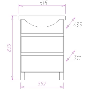 Изображение товара комплект мебели белый глянец 61,5 см onika элита 106120 + 1.3120.3.s00.11b.0 + 206020