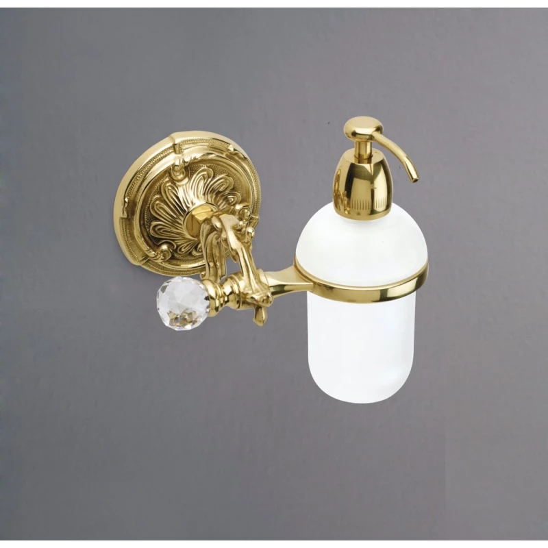 Дозатор жидкого мыла с держателем античное золото Art&Max Barocco Crystal AM-1788-Do-Ant-C