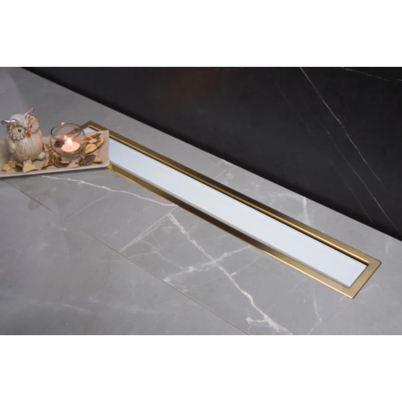 Душевой канал 850 мм Pestan Confluo Premium White Glass Gold Line 13100124