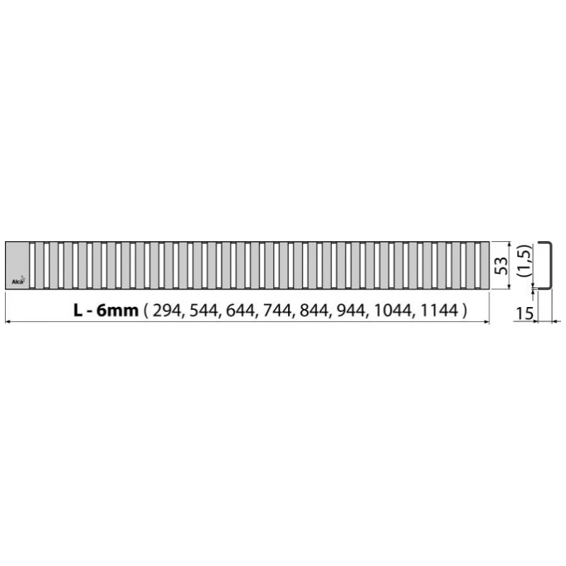 Душевой канал 1144 мм глянцевый хром AlcaPlast APZ1001 Line APZ1001-1150 + LINE-1150L