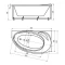 Акриловая гидромассажная ванна 150x95 см правая пневматическое управление стандартные форсунки Aquatek Бетта-150 - 5