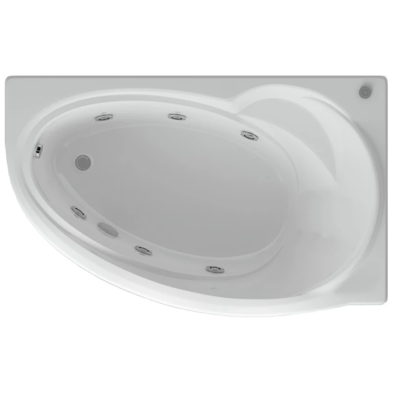 Акриловая гидромассажная ванна 150x95 см правая пневматическое управление стандартные форсунки Aquatek Бетта-150