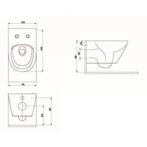 Изображение товара подвесной безободковый унитаз с сиденьем микролифт bewash bogen 88303214
