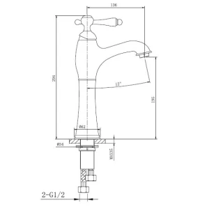Изображение товара смеситель для раковины с донным клапаном caprigo fonte 12-525-vot