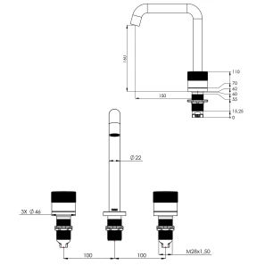 Изображение товара смеситель для раковины без донного клапана teska norma plus e2308