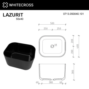 Изображение товара раковина 50x40 см whitecross lazurit 0713.050040.201