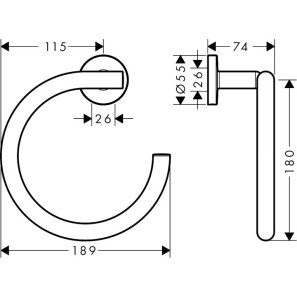 Изображение товара кольцо для полотенец hansgrohe logis universal 41724000