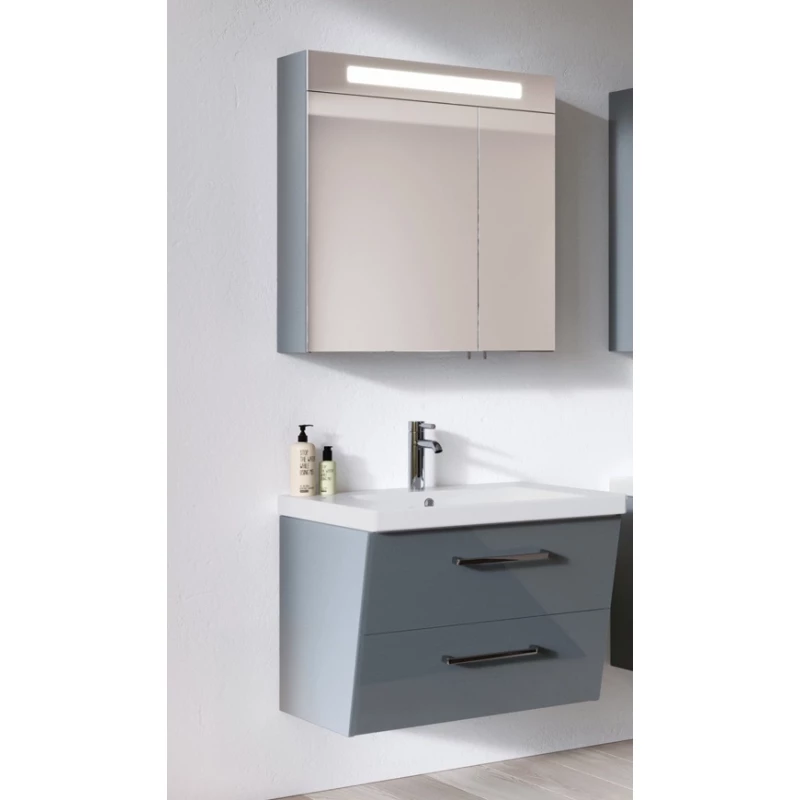 Зеркальный шкаф 60x75 см облачно-серый глянец Verona Susan SU600LG22