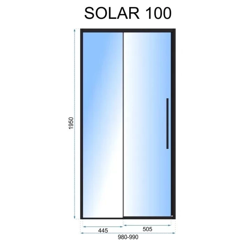 Душевая дверь 99 см Rea Solar REA-K6547 прозрачное