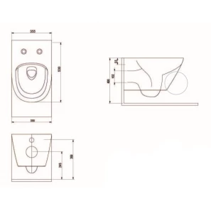 Изображение товара подвесной безободковый унитаз с функцией биде с сиденьем микролифт bewash bogen 88303601