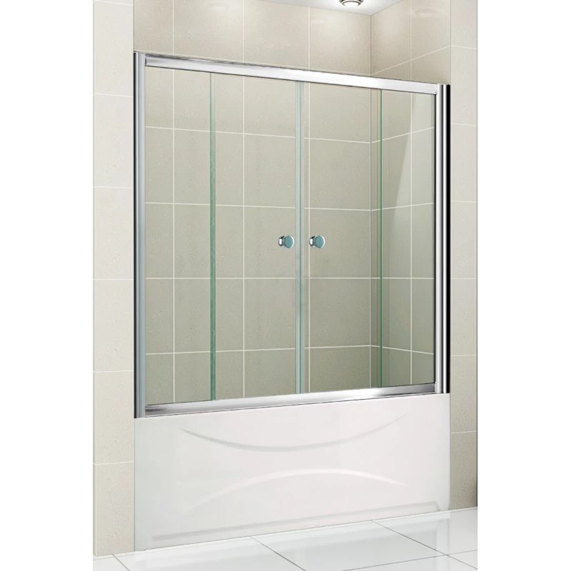 Шторка для ванны Cezares Pratico 150 см прозрачное стекло PRATICO-VF-2-150/140-C-Cr