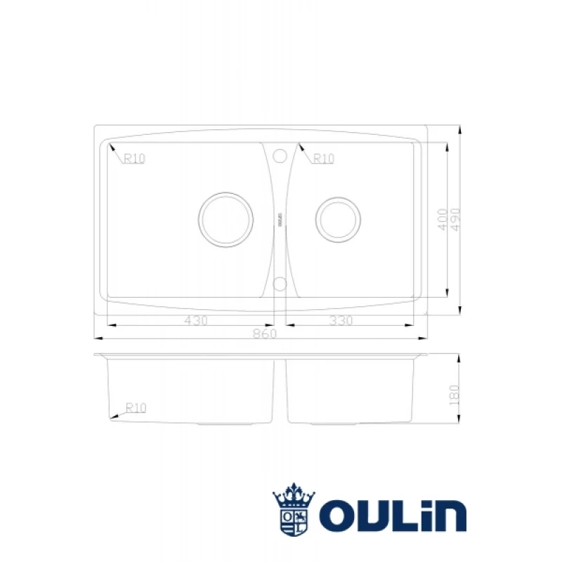 Кухонная мойка Oulin матовая сталь OL-S8203