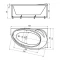 Акриловая гидромассажная ванна 160x97 см левая пневматическое управление стандартные форсунки Aquatek Бетта-160 - 2