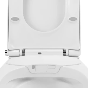 Изображение товара подвесной безободковый унитаз с функцией биде с сиденьем микролифт lavinia boho smart v-clean 3359102r
