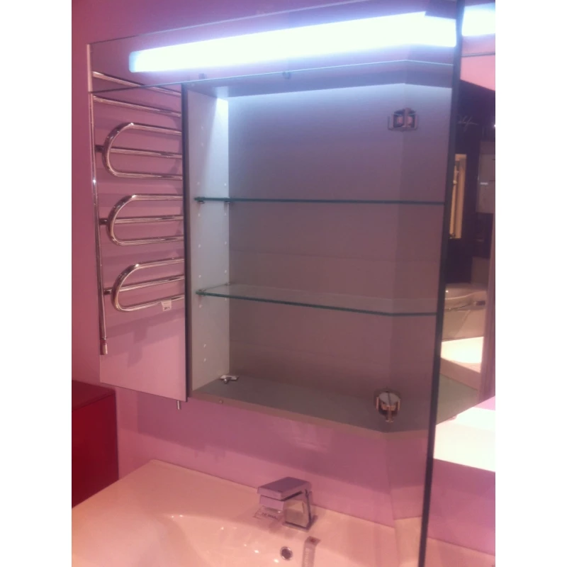 Зеркальный шкаф 125x75 см вишневый глянец Verona Susan SU609G80