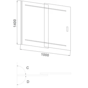 Изображение товара шторка для ванны 100 см good door screen sl-100-c-в прозрачное