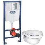 Изображение товара комплект подвесной унитаз gustavsberg hygienic flush 5g84hr01 + система инсталляции grohe 38772001