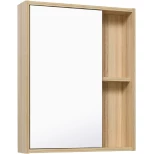 Изображение товара зеркальный шкаф 52x65 см светлое дерево l/r runo эко ут000001833