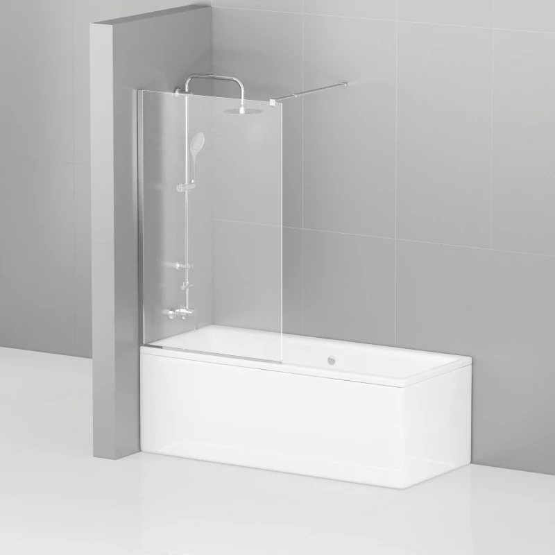 Шторка для ванны 80 см Cezares LIBERTA-V-1-80/155-C-Cr прозрачное