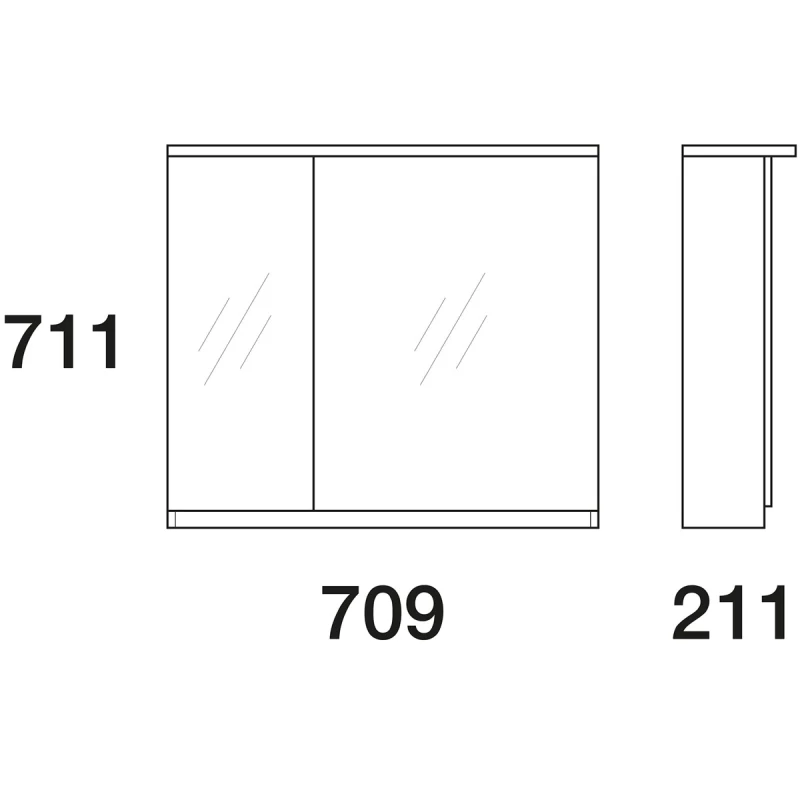 Зеркальный шкаф белый глянец 70,9x71,1 см Edelform Amata 2-789-00-S