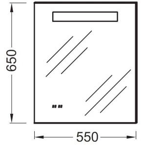 Изображение товара jacob delafon formilia eb1040-nf зеркало с подсветкой, часами, анти-пар, 55*65 см