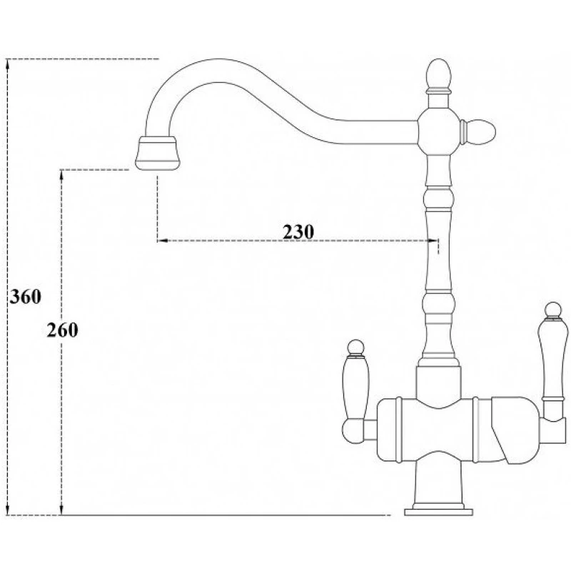 Смеситель для кухни с подключением к фильтру Zorg Sanitary ZR 326 YF NICKEL