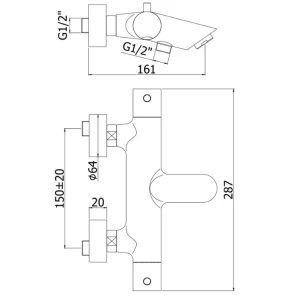 Изображение товара термостат для ванны paffoni light liq023no
