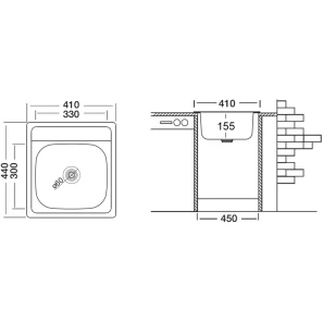 Изображение товара кухонная мойка матовая сталь ukinox классика clm410.440 -gt6k 0c