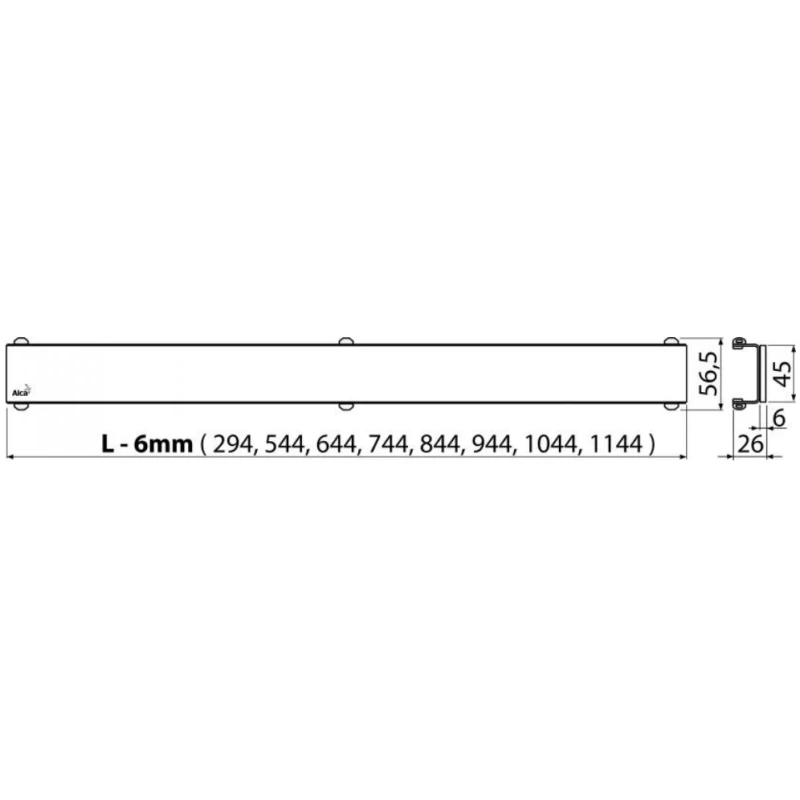 Душевой канал 1044 мм черный AlcaPlast APZ106 Glass APZ106-1050 + GL1204-1050