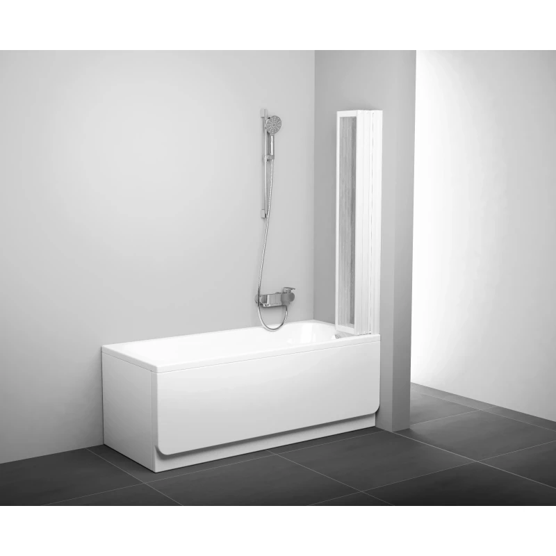 Шторка для ванны складывающаяся пятиэлементная Ravak VS5 белая+рейн 794E010041