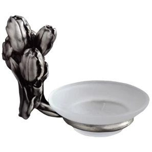 Изображение товара мыльница с держателем серебро art&max tulip am-0825-t
