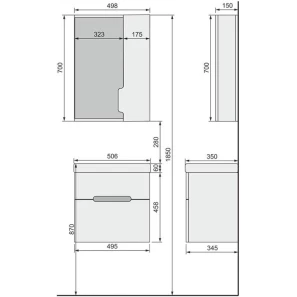Изображение товара зеркальный шкаф 49,8x70 см белый r jorno moduo slim mod.03.50/w