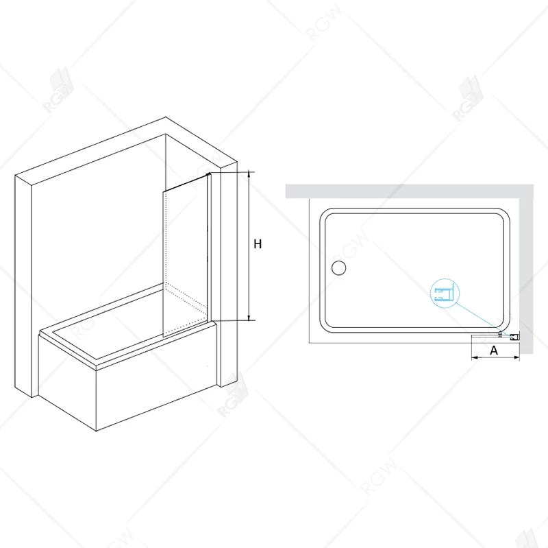 Шторка для ванны 30 см RGW SC-056-B Screens 351105630-14 прозрачное