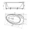 Акриловая гидромассажная ванна 170x97 см левая пневматическое управление плоские форсунки Aquatek Бетта-170 - 4