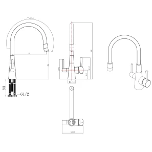 Изображение товара смеситель для кухни с подключением к фильтру lemark comfort lm3075c