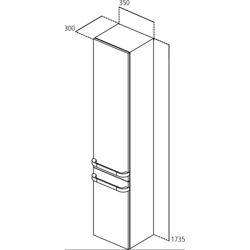 Подвесная колонна правосторонняя белый глянец Ideal Standard Tonic II R4315WG