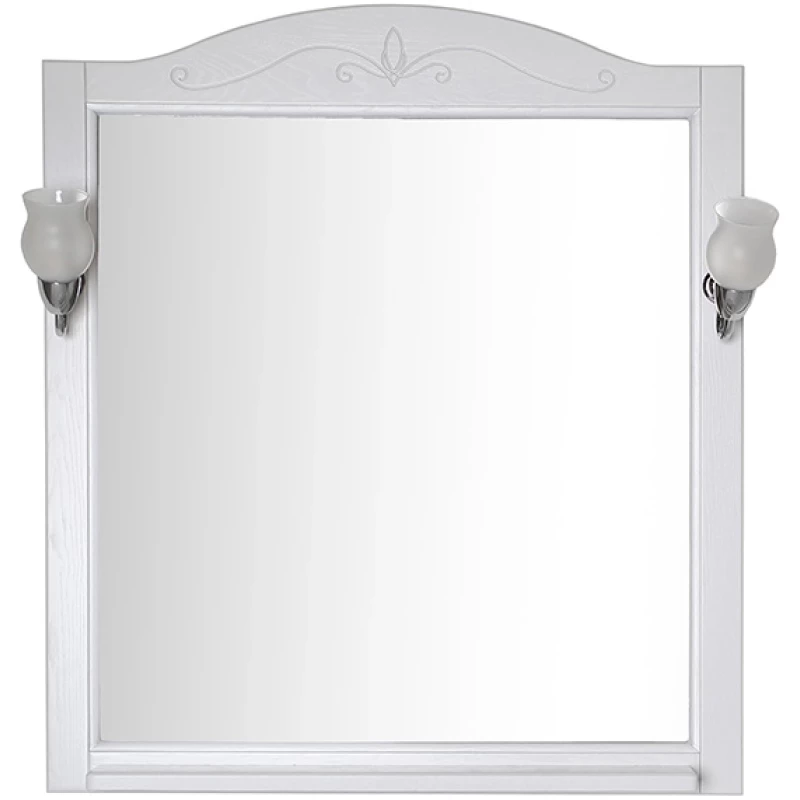 Зеркало 79x90,1 см белый серебряная патина ASB-Woodline Салерно 4627072675859