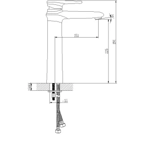 Изображение товара смеситель для умывальника высокий монолитный lemark status lm4409c