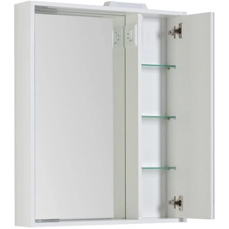Зеркальный шкаф 70x85 см с подсветкой белый Aquanet Клио 00189231